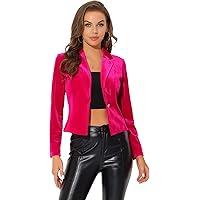 Chaqueta Terciopelo Elegante Oficina Formal Un Botón Blazer De Terciopelo Allegra K Para Mujer - Un Botón, Manga Larga, Elegante Traje Mujer Elegante Dos Piezas