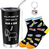 Funny Get Well Soon Gift Baskets for Women After Surgery,20 Oz Hospital Tumbler At Least You Don't Have to Wear a Cone Tumbler Comes With Keychain and Socks Surgery Recovery Feel Better Cheer up Gifts