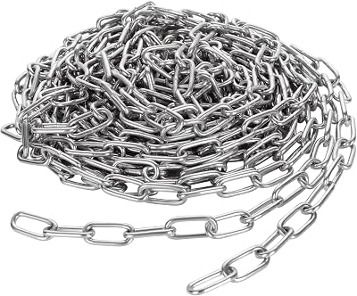 JMIATRY 8m 3mm Stainless Steel Chain Galvanized Welded Link Heavy Duty