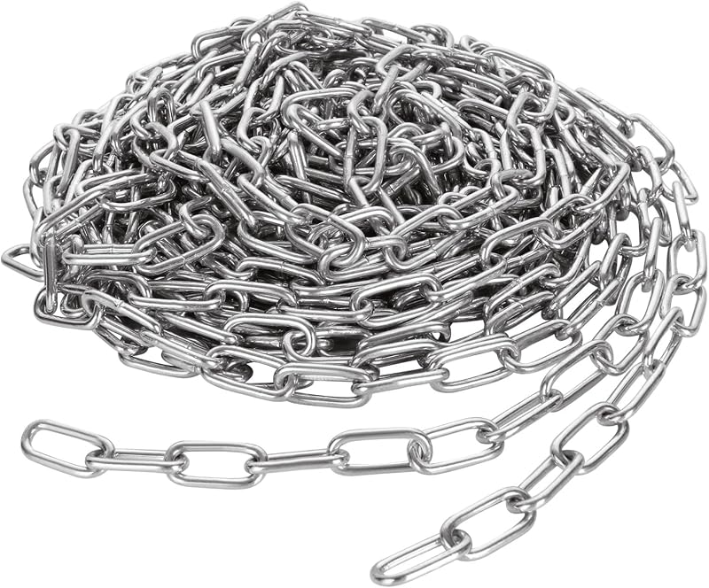 JMIATRY 8m 3mm Stainless Steel Chain Galvanized Welded Link Heavy Duty