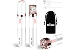Hair Removal Epilator for Women, Gurelax Facial Epilator Hair Remover, Plucker for Face, Lip, 2-in-1 Epilation System, All Ages and Skin Types,with Brush, Pouch