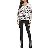 Calvin Klein Womens V-Neck Long Sleeve Top