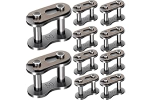 Mxxipp #50 Roller Chain Connecting Links(10 Pack), Master Connector Link for Motorcycles,Mini Bicycles,Snow Removal Machines,Agricultural Machinery