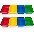 Humble Crew Large Plastic Storage Bins, Set of 8, Primary Colors