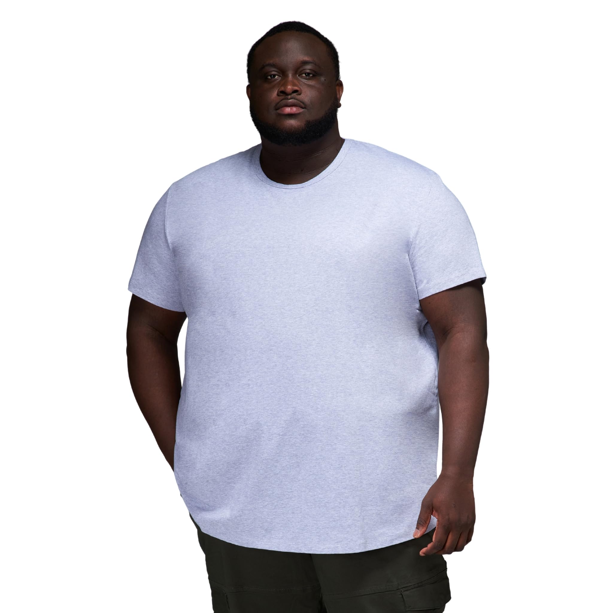 STRONGSIZE Men's Big and Tall Shirts – Stretch T-Shirt for Casual Wear Longer Length Heather Gray XL Image