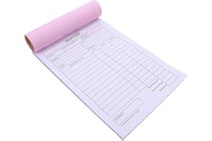Healeved Invoice Receipt Book 2-Part Carbon Copy with 60 Pages for Small Business Order Tracking and Cash