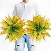 Luiywan Artificial Agave Plants, Realistic UV Resistant Fake Aesthetic Plants for Outdoor Indoor, Home Decor for Garden, Porch, Doorway, Patio (2PCS, Yellow, Large)