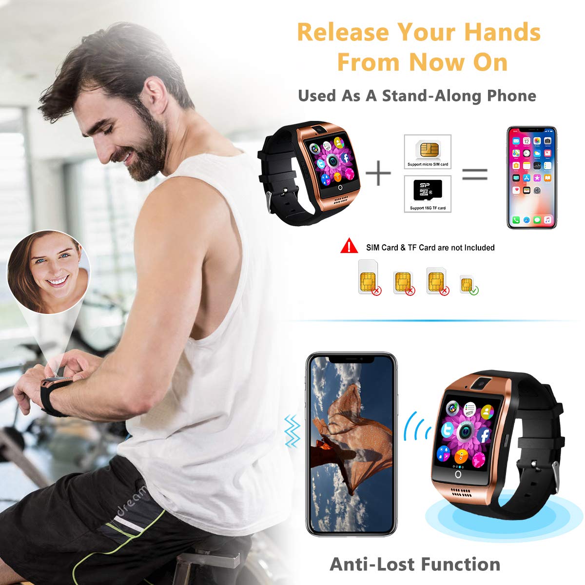 Reloj Inteligente Bluetooth, Reloj Inteligente portátil con ...