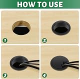 Bolatus 2 Pcs 60mm Round Desk Grommet Cable Hole Cover Office Computer Wires view 4