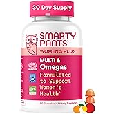 SmartyPants Women's Multivitamin Gummies - Improved Formula: Omega 3 (DHA/EPA), Methylfolate, CoQ10, Vitamin D3, C, Vitamin B12, B6, A, K & Zinc, Inositol, Gluten Free, 90 Count (30 Day Supply)