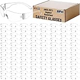 UZLU 80 PCS Safety Glasses Bulk Unisex, Clear Safety Goggles with ANSI Z87.1, Anti-Impact Goggles Scratch Resistant Lens Eyewear, Ploycarbonate Safety Sunglasses for Construction Lab Work Outdoor