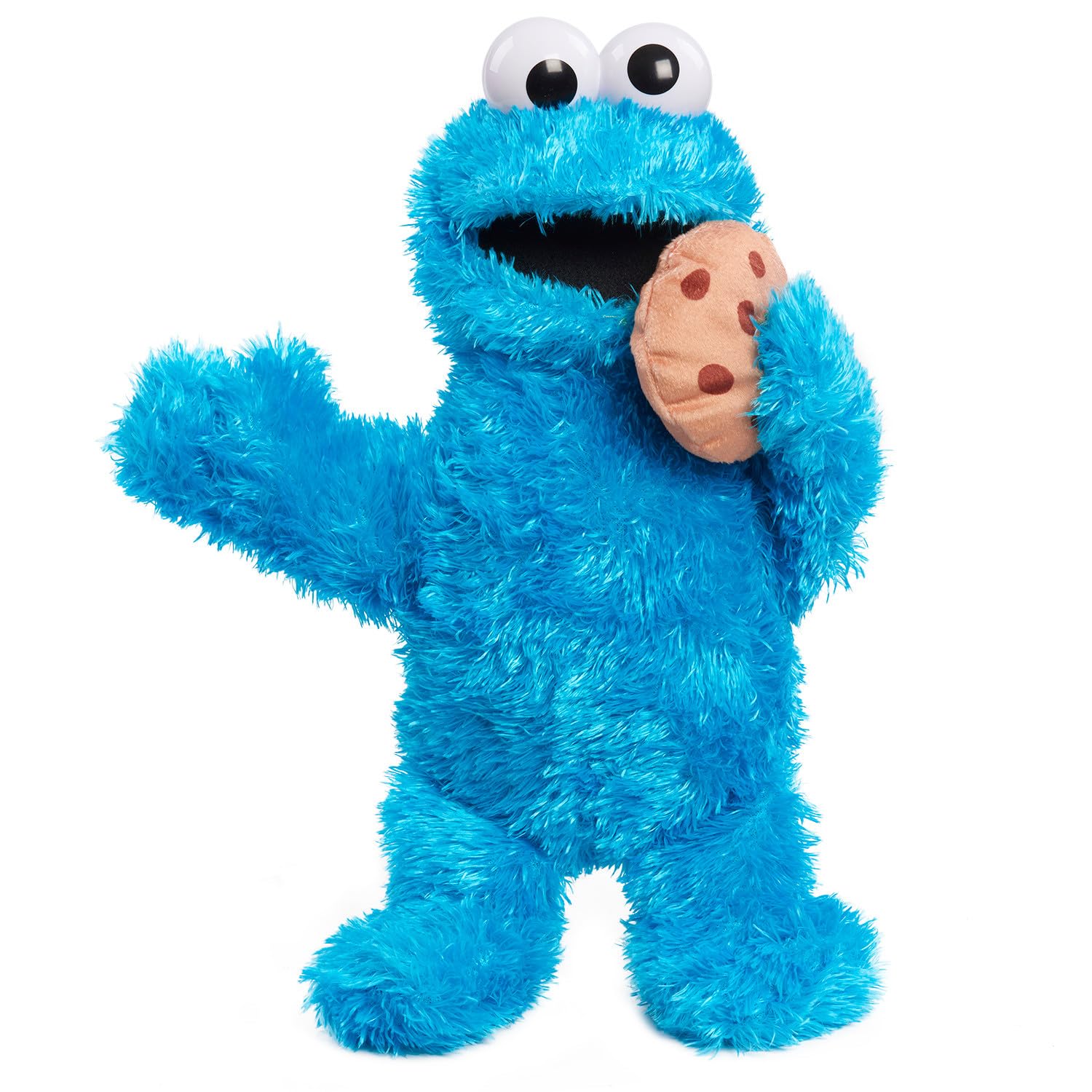 Just Play Sesame Street 13.5-inch Nom Nom Cookie Monster Plush with Sounds and Motion, Blue, Kids Toys for Ages 18 Month