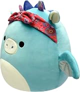 Squishmallows Original 7.5-Inch Tatiana Dark Teal Dragon with Bandana Plush view 2