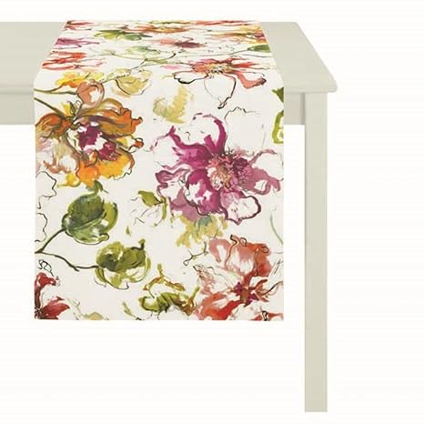 APELT 4040_48x140_30 Tischläufer 'Aquarell Floral' circa 48 x 140 cm