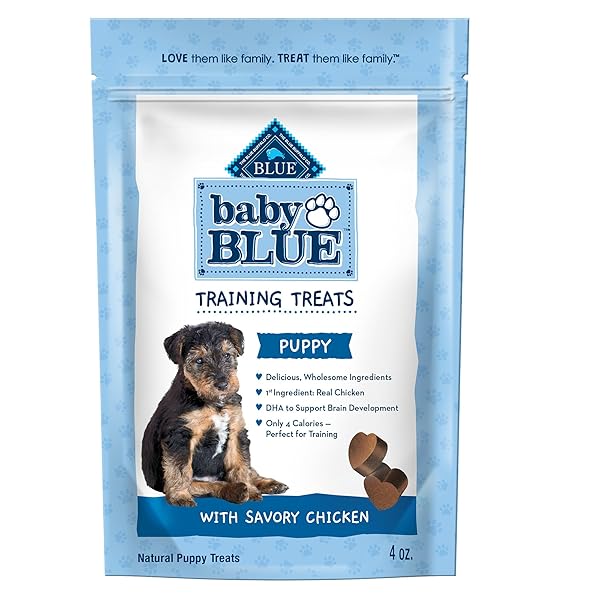 BLUE BUFFALO BABY BLUE TRAINING TREATS NATURAL PUPPY SOFT DOG TREATS, SAVORY CHICKEN 4-OZ BAG