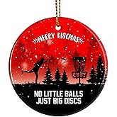 Disc Golf Christmas Ornament 2025, Funny Frisbee Golf Tree Decoration for Men, Players, Dad Ceramic Xmas Ornaments, Stocking Stuffer for Disc Golf Lovers & Friends, Holiday Décor, Gift Box Included