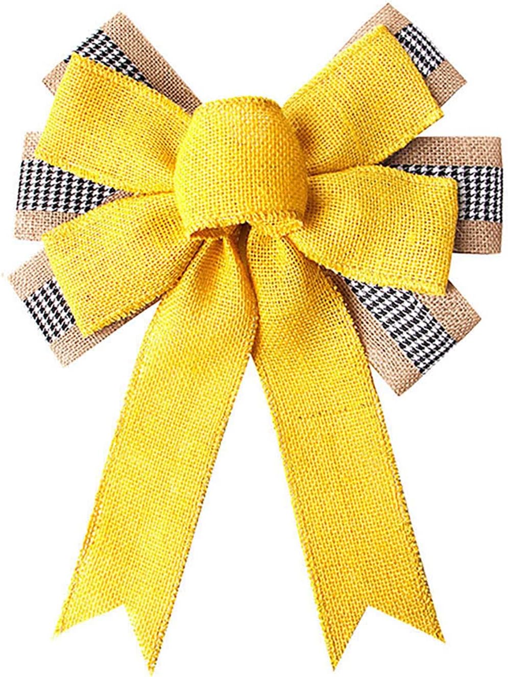 Bows & Ribbons - Spring Wreath Bow Large Burlap Yellow Wreath Bow Tree Topper Bow Gift Bow for Wreath Window Indoor Outdoor Spring Summer Party Decorations