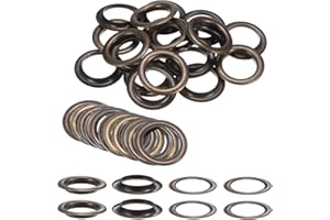 HARFINGTON 20Set Grommets Eyelets with Washers 40mm Metal Eyelets Kit for Fabric Curtain Tarps Leather Belt Bag DIY, Bronze