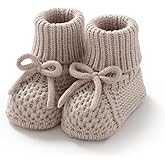 Wugugu Newborn Shoes Knitted Baby Booties Hand Crochet Knit Infant Boys Girls First Walkers Soft Crib Sock Boots