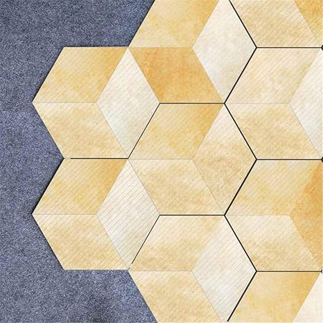 Transer 10pcs Hexagonal Floor Sticker Oil Proof Self Adhesive