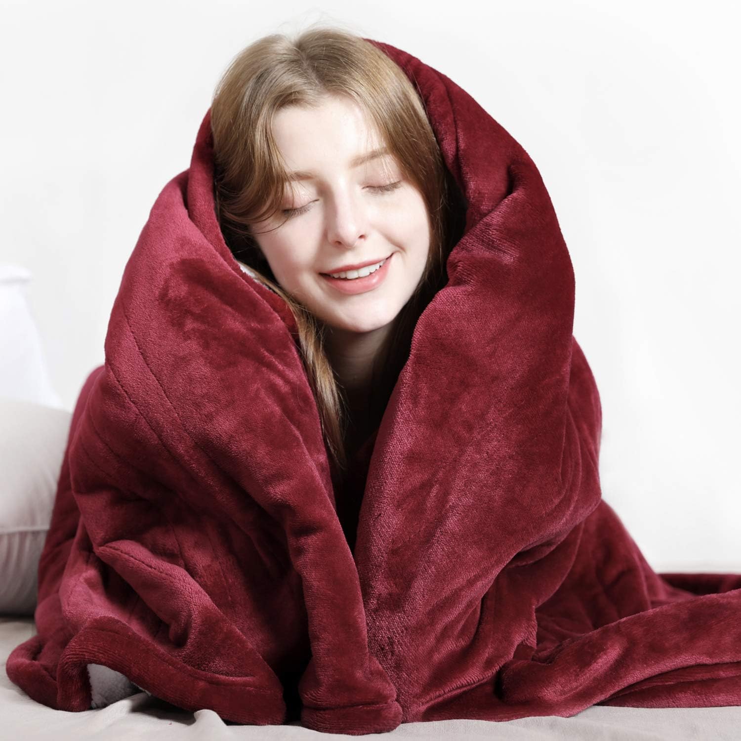 WAPANEUS Electric Heated Blanket with 3 Heating Levels and Auto Shut Off,Soft Plush Heated Sherpa Throw Blanket with Fast-Heating and Machine Washable Fabrics For Couch or Bed Use 50" x 60": Home & Kitchen