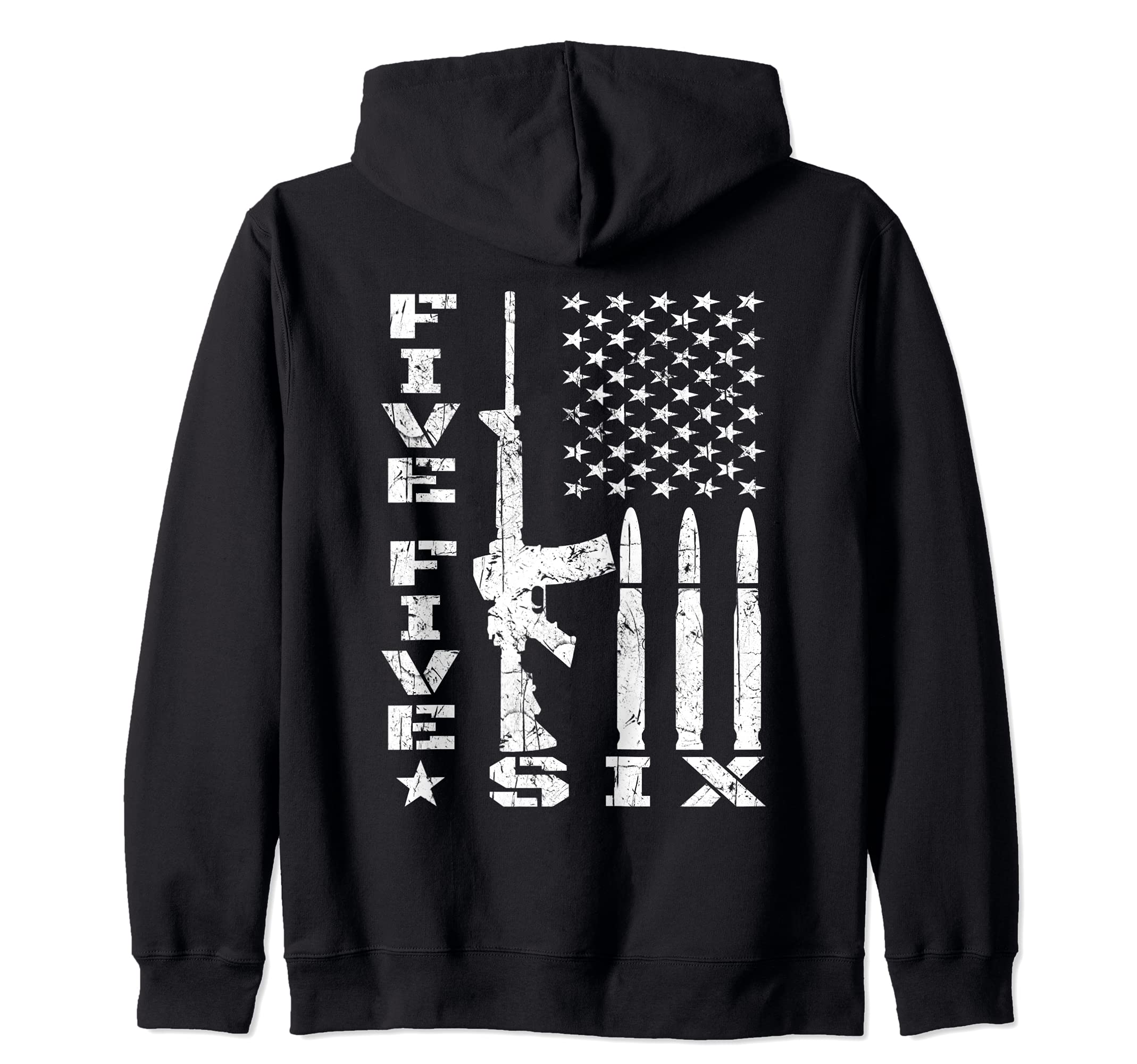 Ar-15 American Flag - Ar15 Rifle Sling Gun Owner BACK Zip Hoodie