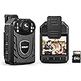 BOBLOV KJ21 32GB Body Worn Camera, 1296P Body Worn Camera, Support Memory Expand Max 256G, Outdoor 8-10Hours Recording Police Body Cam Lightweight and Portable, Clear Night Vision (64GB)
