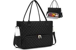 AHHZOOPLL 2-in-1 Lunch & Laptop Tote Bag, 15.6" Work Bags for Women Water-Resistant Polyester Casual Teacher Nurse Bag