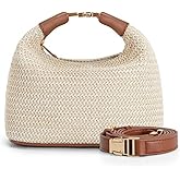 Straw Crossbody Bag for Women, Summer Raffia Handbag Top Handle Woven Tote Purse Vacation Handmade Bucket Clutch Bag