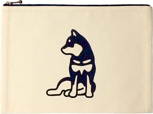 Amazon ゆる波 黒柴犬 ポーチ 大 横座り 犬 グッズ 雑貨 小物入れ ゆる波 ポーチ