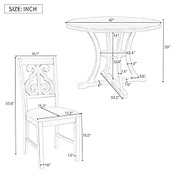 Harper & Bright Designs 5-Piece Round Dining Table
