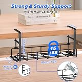 TriPro Under Desk Cable Management Tray No Drill Long Arm Clamp Fits Most Tables view 5