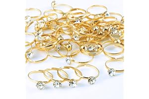 Naler 52pcs Bridal Shower Rings Diamond Engagement Rings for Bachelorette Party Supplies, Wedding Table Decorations, Party Ga