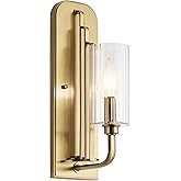 Kichler Kimrose 1 Light Wall Sconce with Clear Fluted Glass in Brushed Natural Brass