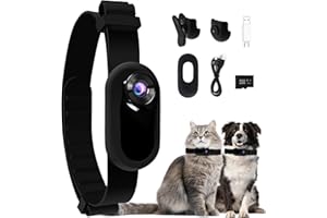 JeaTone Pet Collar Camera with 8G Card,Cat Collar Camera with Video Record,1080P No WiFi/App Portable Action Sport Dog Collar Camera,Indoor/Outdoor,Ideal Gifts for Pets