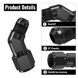 TRUCKMETER 45 Degree 6AN Female to 6AN Male Swivel