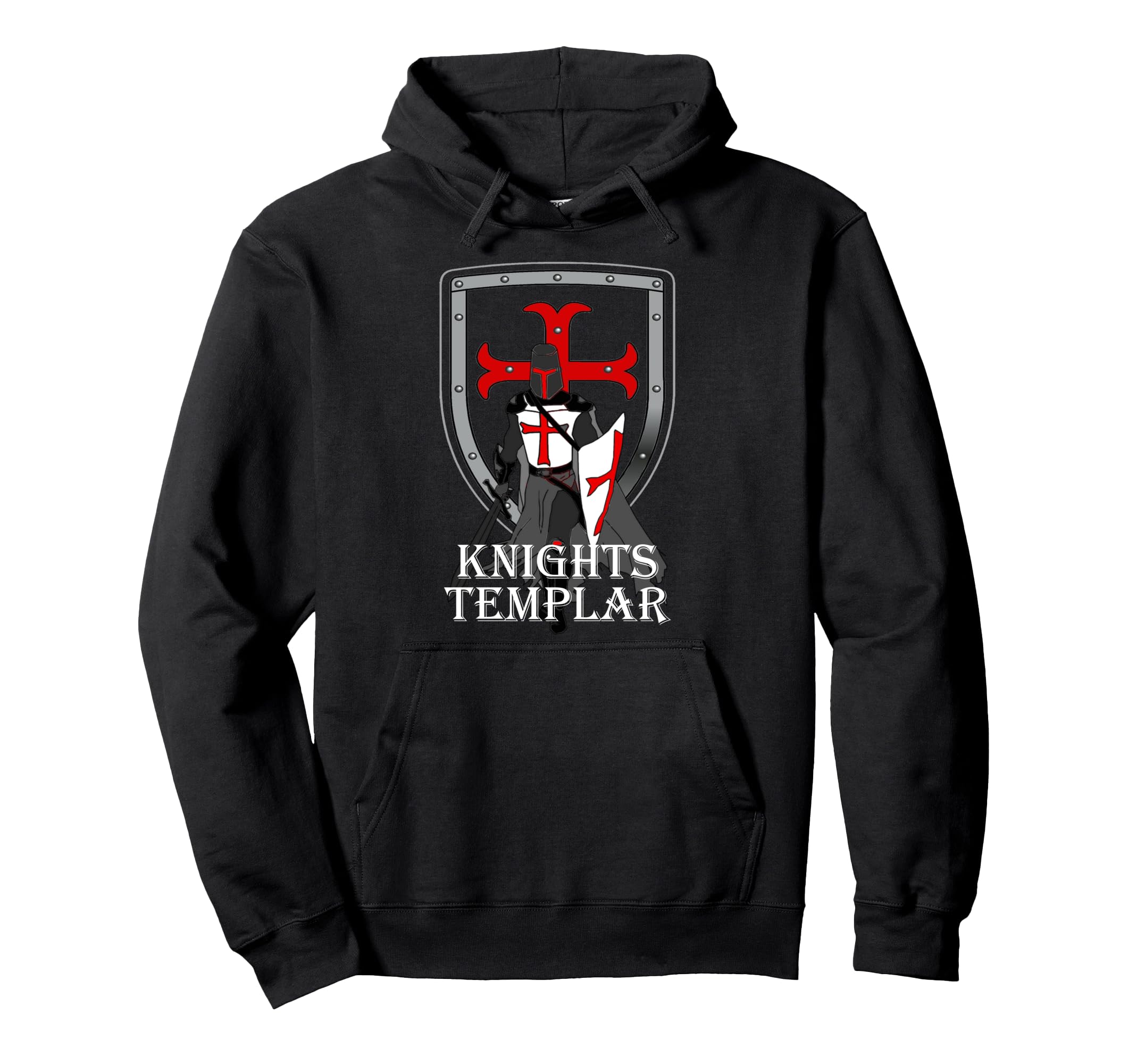Knights Templar Crusader Cross Shield Armor Medieval Ring Pullover Hoodie