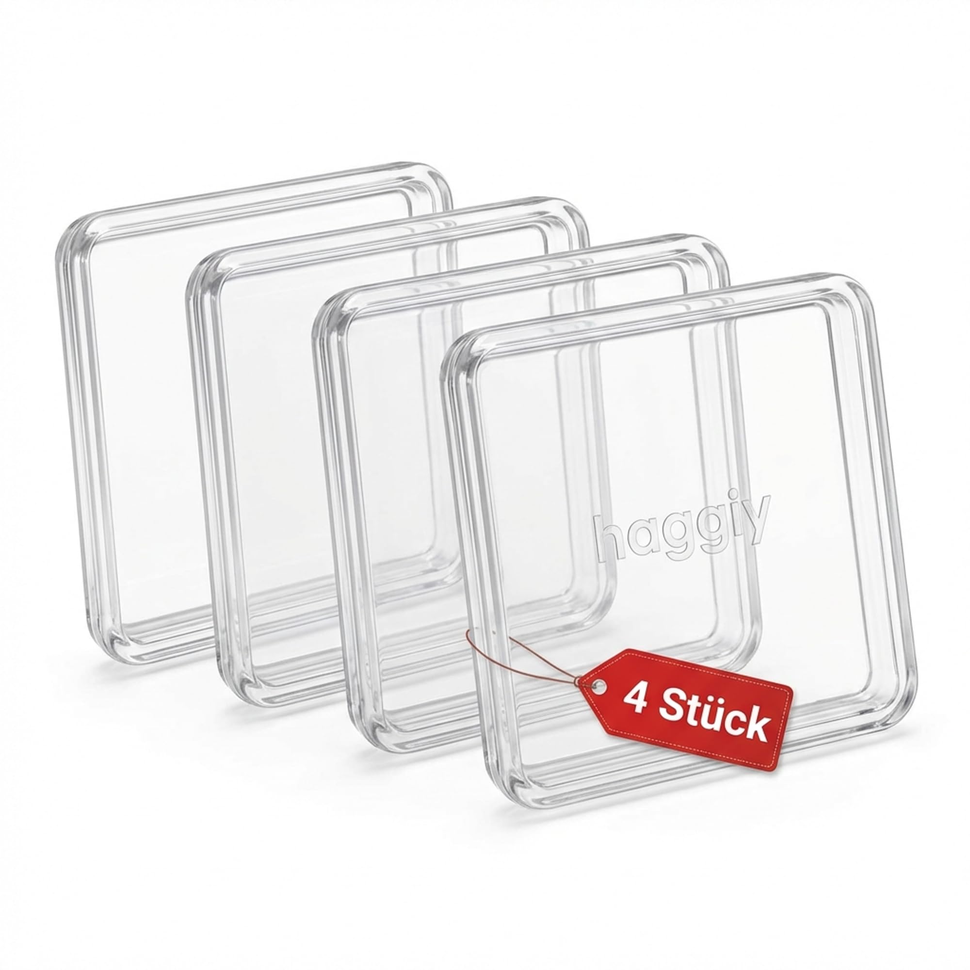 haggiy Piano/Furniture Coasters, PREMIUM (extremely stable) - clear | 60x60 mm (4 pcs.) — image 1
