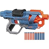 Nerf Elite 2.0 Commander RC-6 Blaster, 12 Elite Darts, 6-Dart Rotating Drum, Tactical Rails, Barrel and Stock Attachment Poin
