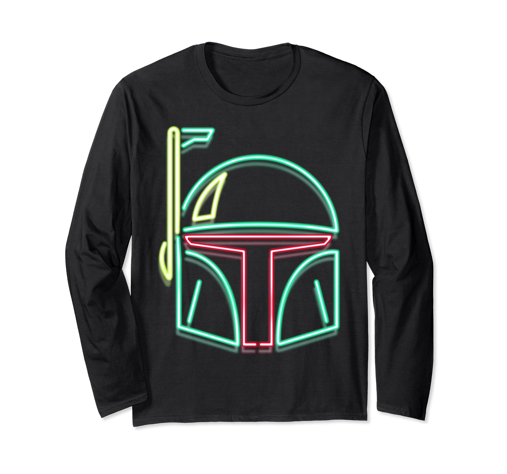 Star Wars Boba Fett Neon Light Helmet Long Sleeve T-Shirt