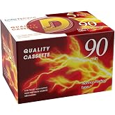Blank Dictating Audio Cassette Tapes, Low Noise High Output - 90 Minute Recording Time for Lectures, Study, Music, Everyday Voice Recording (Pack of 5)