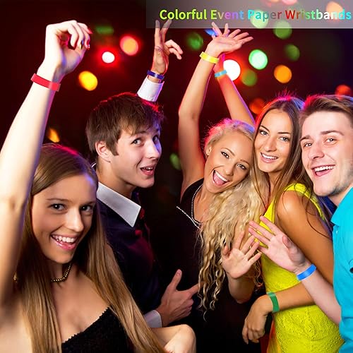 Identification Wristbands 100 Light Blue Vinyl Wristbands - Tamper-Proof Event Bracelets (3/4" Wide) For Concerts & Parties Tyvek Wristbands