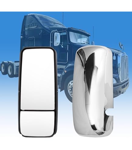 LEAVAN Chrome Mirror Covers For Kenworth Trucks – T660, T800, T370 & More – Easy-Install Pair