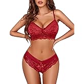 Avidlove Lingerie Set for Women Lace Bra and Panty Sets 2 Piece Lace Babydoll Outfits S-XXL
