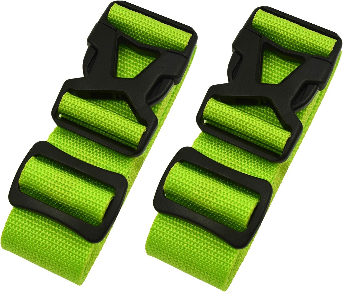 Luggage Straps - Adjustable Suitcase Packing Belts with Buckle Closure Travel Accessories by Riemot（3.8 * 200CM+3.8 * 230CM）Green