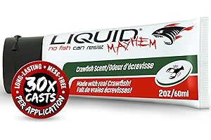Liquid Mayhem Crawfish Fish Attractant Gel 60 ml / 2 oz · 60 Uses – Real Crawfish Bait & Aminos | UV-Enhanced Long-Lasting Ge
