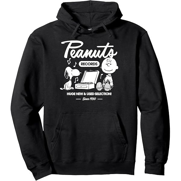 Amazon.com: Peanuts - Snoopy Charlie Brown Record Zip Hoodie