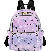 ALAZA Mini Backpack Purse for Women Lightweight Girls Small Size Bat Starry Sky School Teens College Traveling