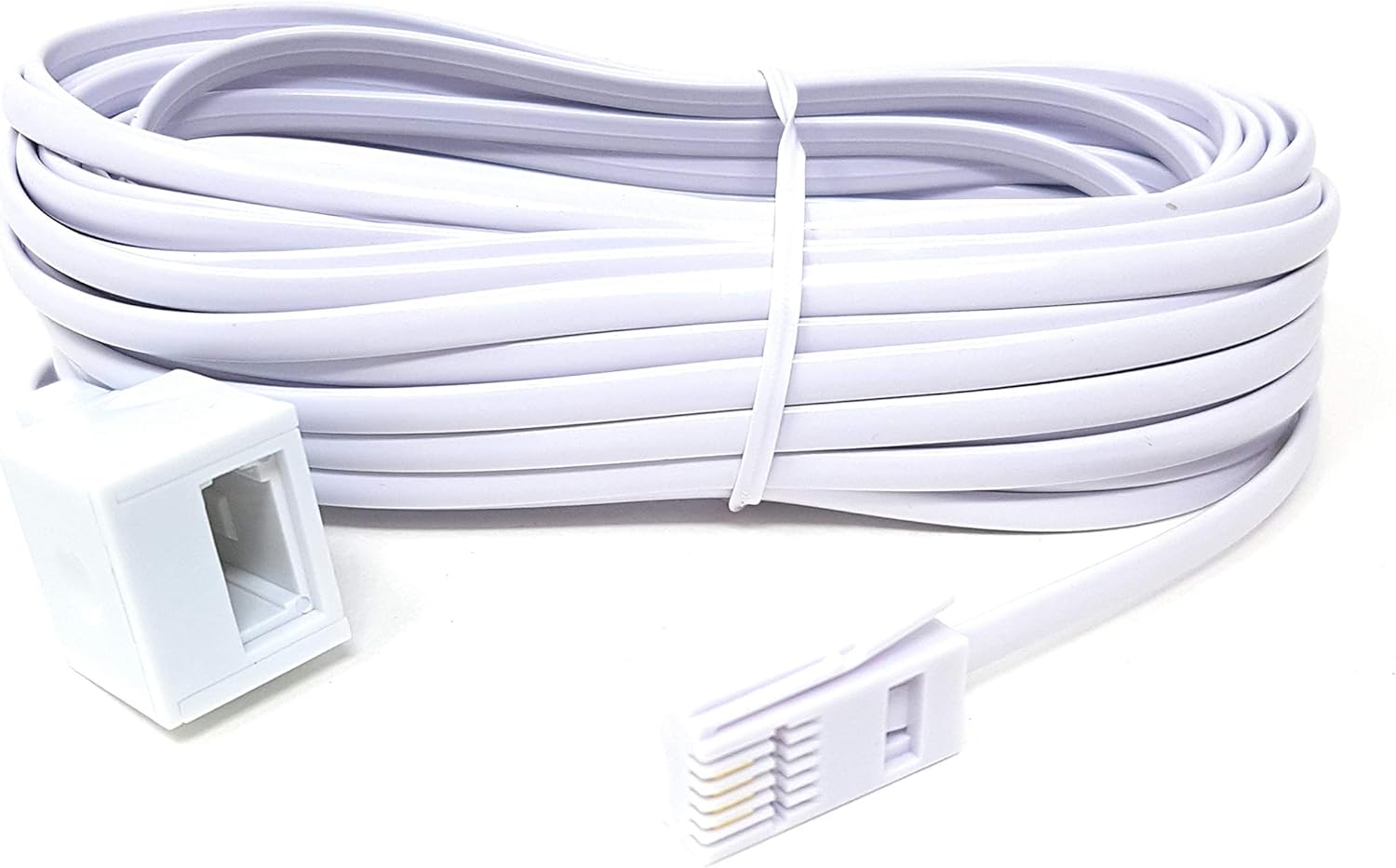 MainCore 10m long BT to BT Extension 4 wire Flat Home Telephone Phone