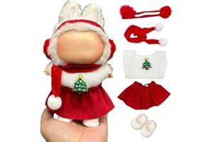 AIZIXIN Doll Outfit Clothes Set for 17cm Dolls, Cute Dolls Accessories, Premium Fashion Hat Overalls Sweater Bag Dress Jumpsuit, Christmas Set, NO Doll.(Christmas C6)